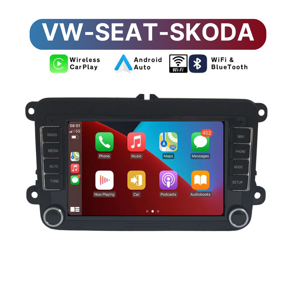 (VW/SEAT/SKODA) Apple CarPlay/Android Auto Touchscreen Radio for VolksWagen(VW), Seat & Skoda